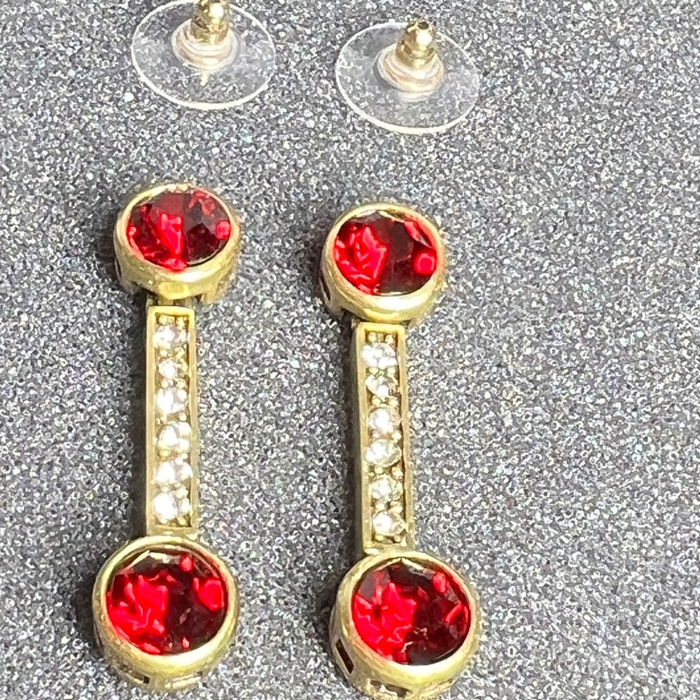 HEIDI DAUS "AN AFFAIR TO REMEMBER" 4 STRAND NECKLACE & EARRINGS SET Black & Red - Picture 10 of 14